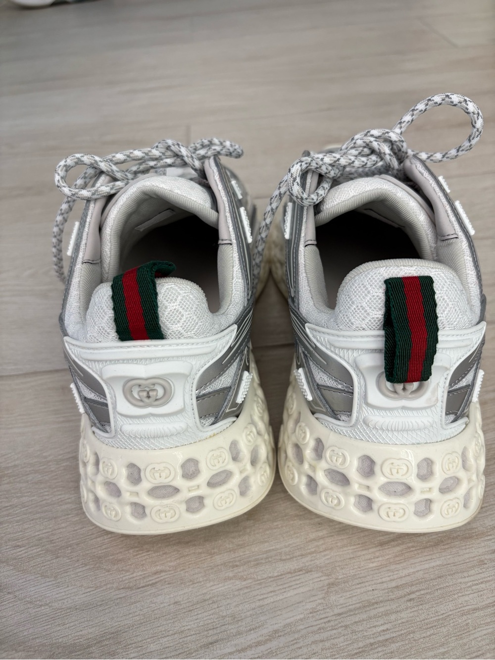 Gucci Silver White Chunky Sneakers - Picture 7 of 9